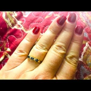 Sapphire and diamond gold ring